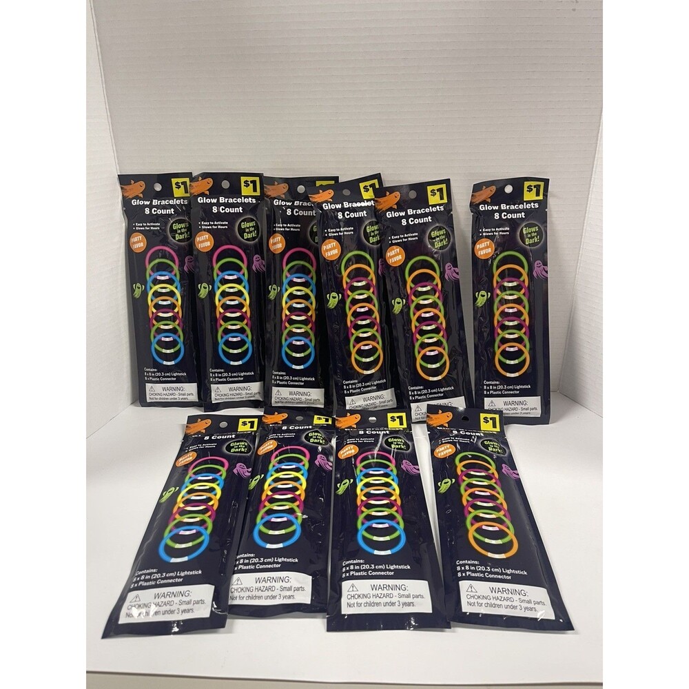80 Pieces Glow Stick Braclets 8in Glow Sticks And Connectors